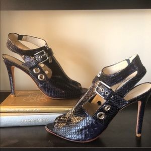 Alexandre Birman Deep Navy & Black Python Heels